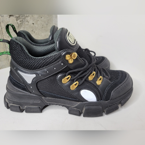Men's EUC Black Gucci Flashtrek 543149 Italian Sneakers SZ 8 - Picture 5 of 9